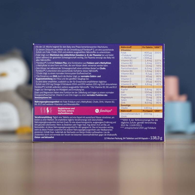 Femibion 2 Pregnancy Vitamins - 84 Tablets + 84 Capsules