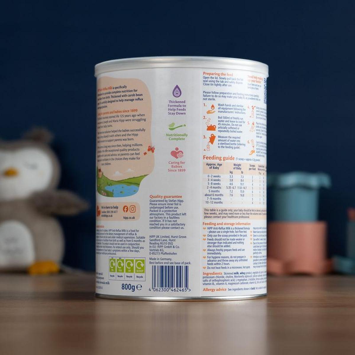 HiPP Anti-Reflux Formula UK 0+ Months (800g)