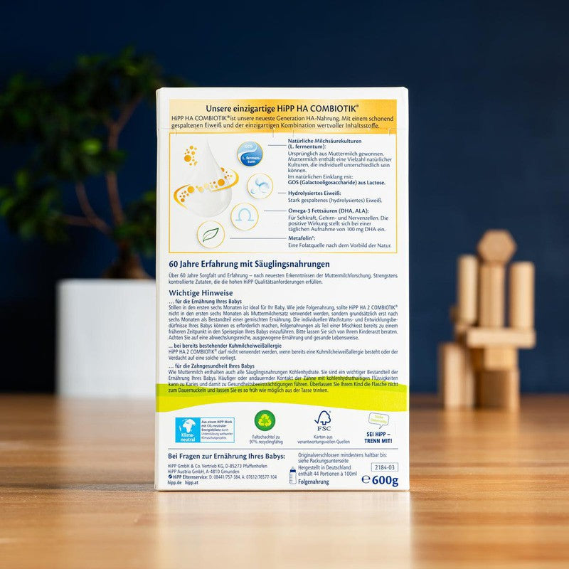 HiPP HA Stage 2 Hypoallergenic Combiotic Formula (600g) + HIPP Storage Container