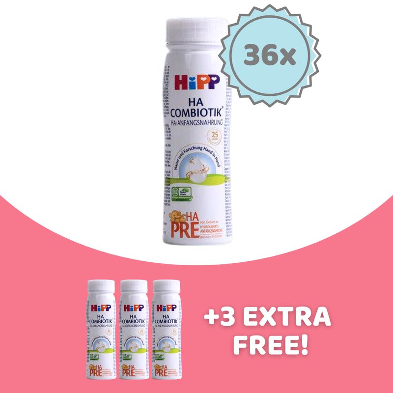HiPP HA Stage PRE Ready to Feed Formula (200ml) - 36 Bottles