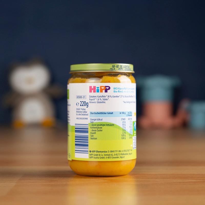 HiPP Jar - Potato and Vegetables With Organic Beef Puree (220g)