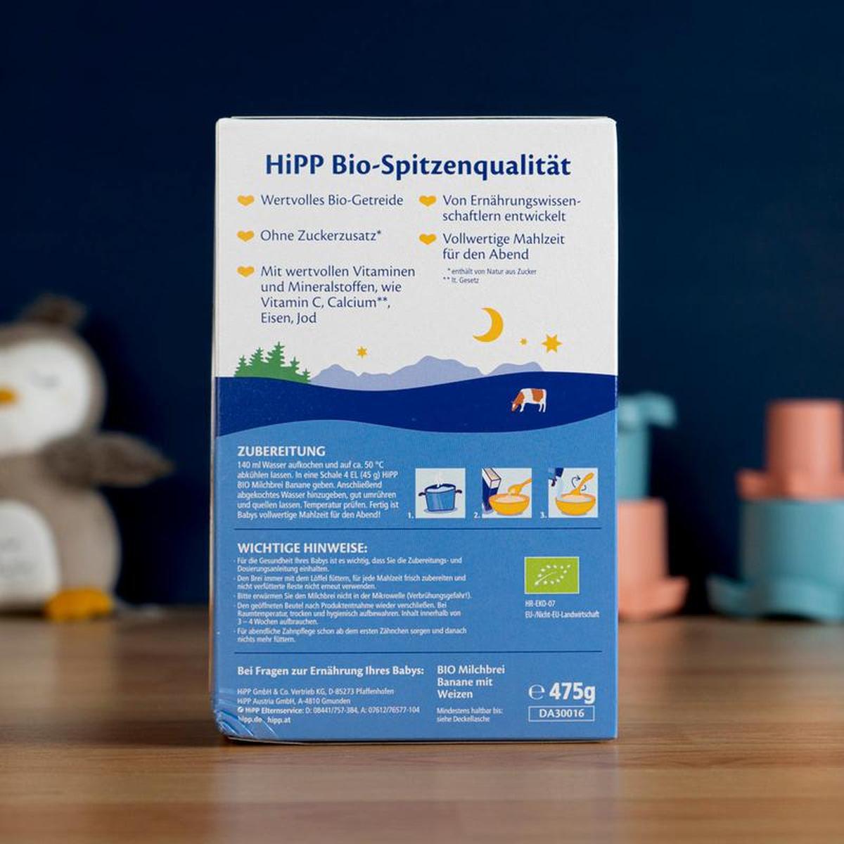 HiPP Organic Banana-Semolina Milk Evening Porridge (6+ Months) - 475g