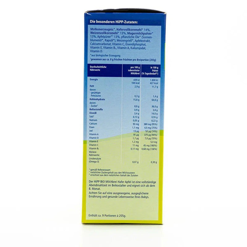 HiPP Organic Good Night Milk Porridge - Oat and Apple (8+ Months) - 450g