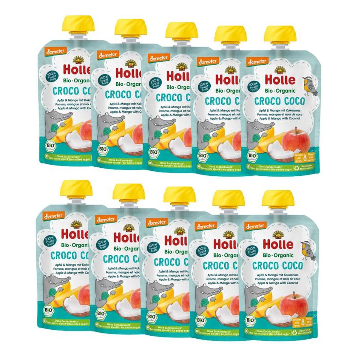 Holle Croco Coco: Apple & Mango with Coconut (8+ Months) - 10 Pouches