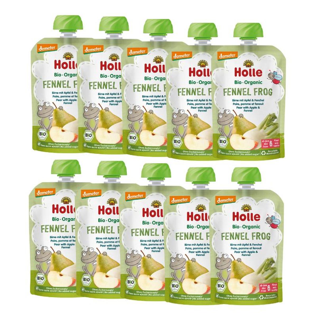 Holle Fennel Frog: Pear, Apple & Fennel (6+ Months) - 10 Pouches