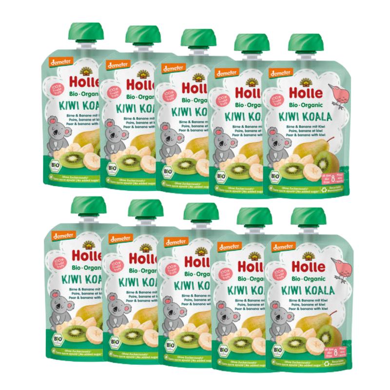 Holle Kiwi Koala: Pear, Banana & Kiwi (8+ Months) - 10 Pouches