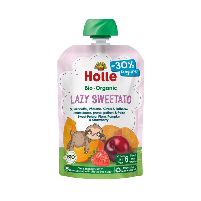 Holle Lazy Sweetato: Sweet potato, Plum, Pumpkin & Strawberry (6+ months) - 10 Pouches