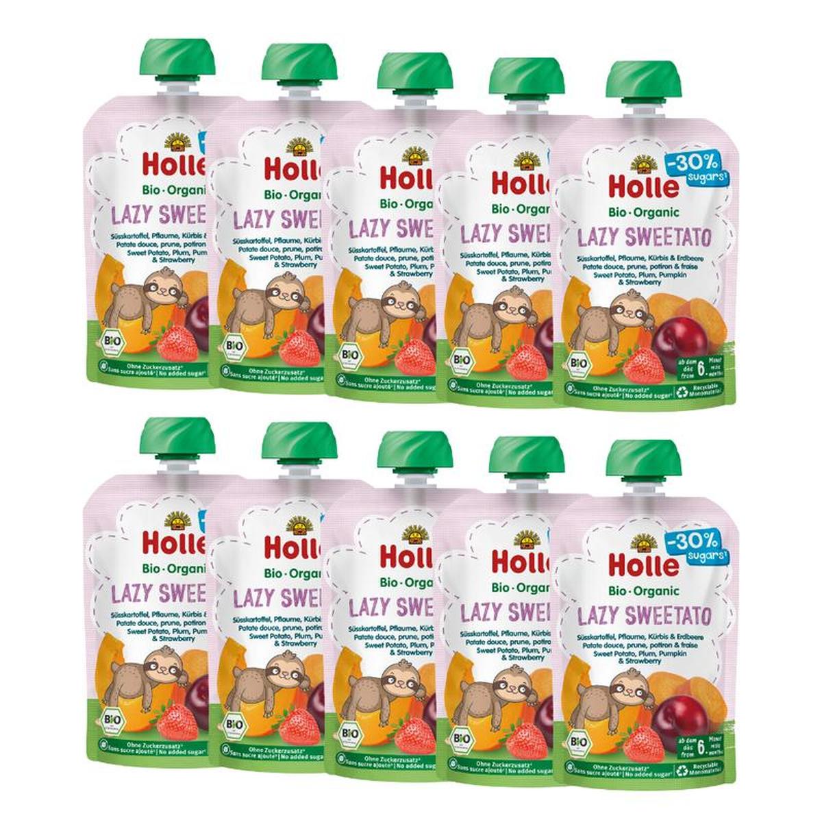 Holle Lazy Sweetato: Sweet potato, Plum, Pumpkin & Strawberry (6+ months) - 10 Pouches