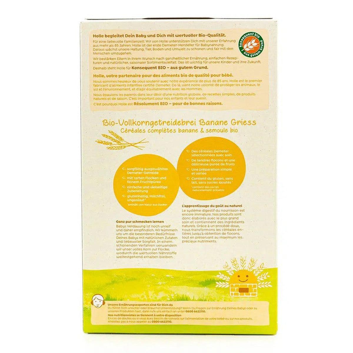 Holle Organic Fruit Porridge Banana-Semolina (6+ Months) - 250g