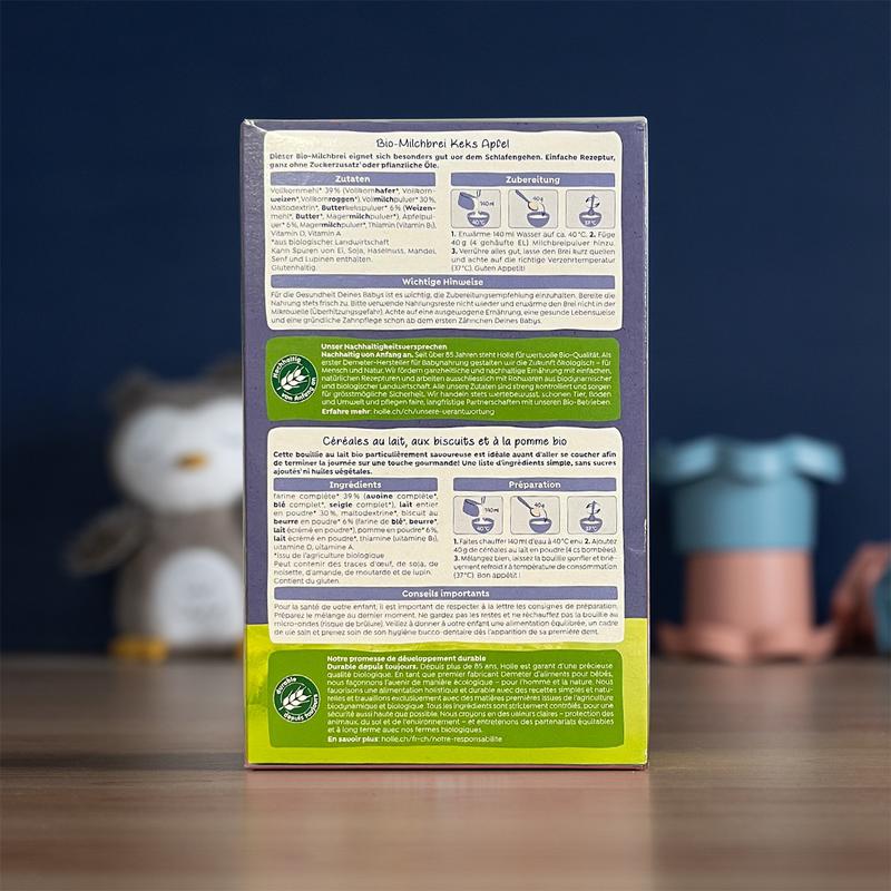 Holle Organic Milk Cereal Biscuits with Apple (6+ Months) - 250g