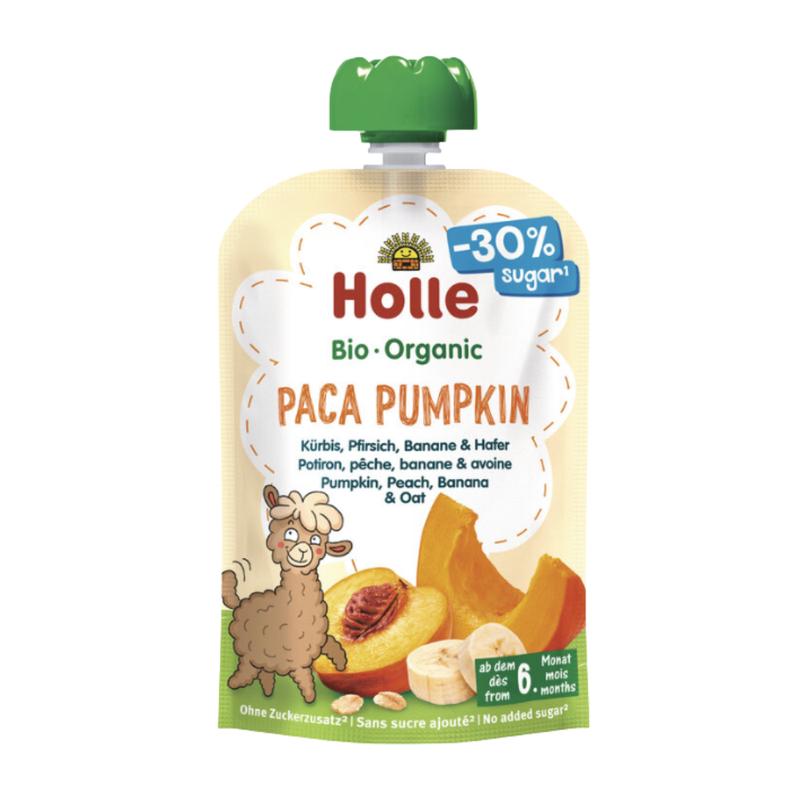 Holle Paca Pumpkin: Pumpkin, Peach, Banana & Oat (6+ months) - 12 Pouches