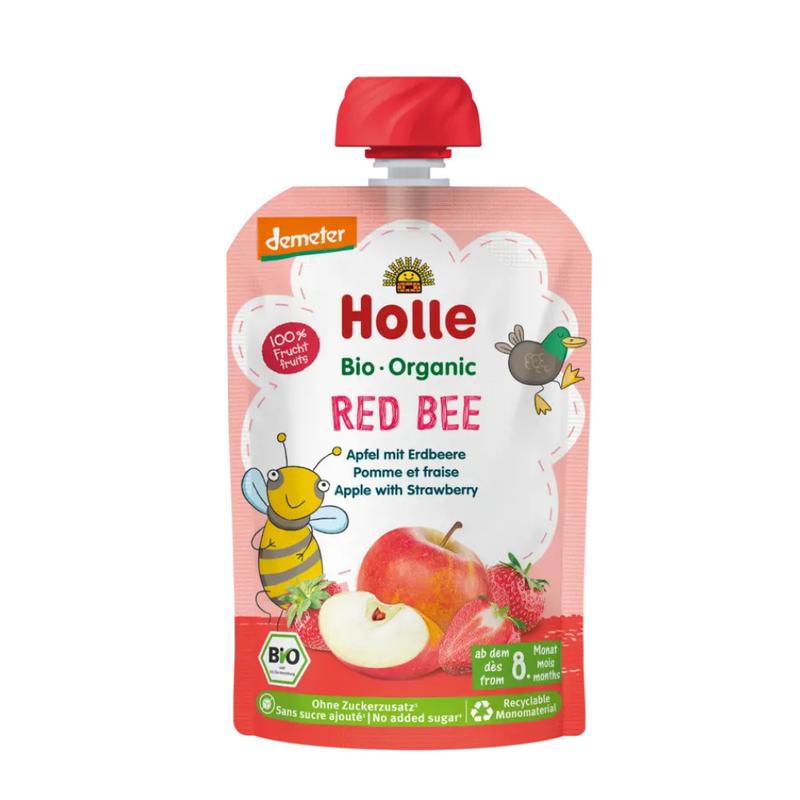 Holle Red Bee: Apple & Strawberry (8+ Months) - 10 Pouches
