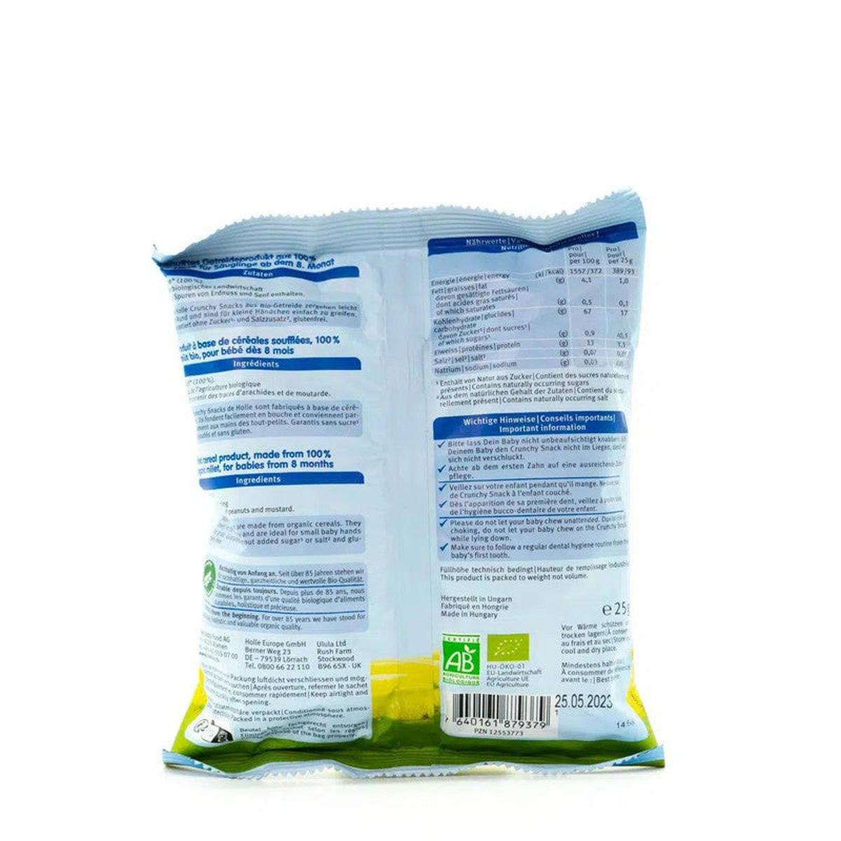 Holle Snack - Millet Crunchy Baby Puffs (8+ Months), 25g - 6 Packs