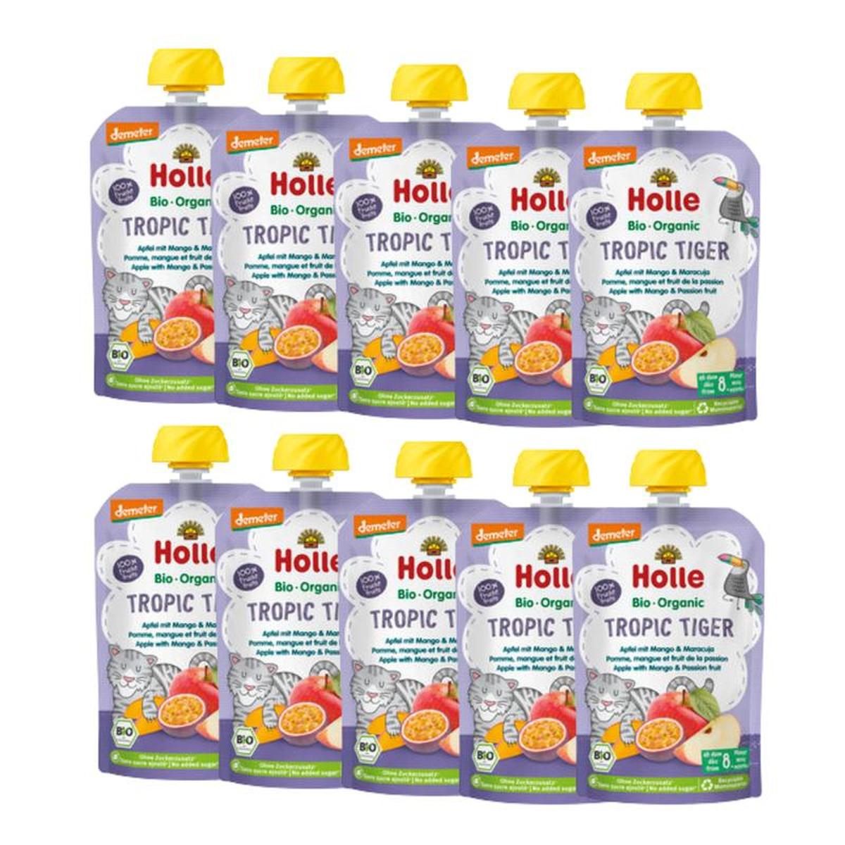 Holle Tropic Tiger: Apple, Mango & Passion Fruit (8+ Months) - 10 Pouches