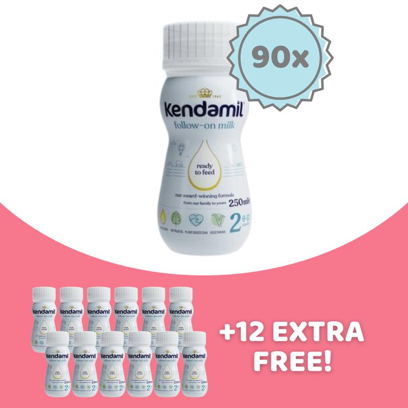 Kendamil Ready to Feed Stage 2 (6+ Months) Follow-on Milk Formula (250ml) - 90 Bottles