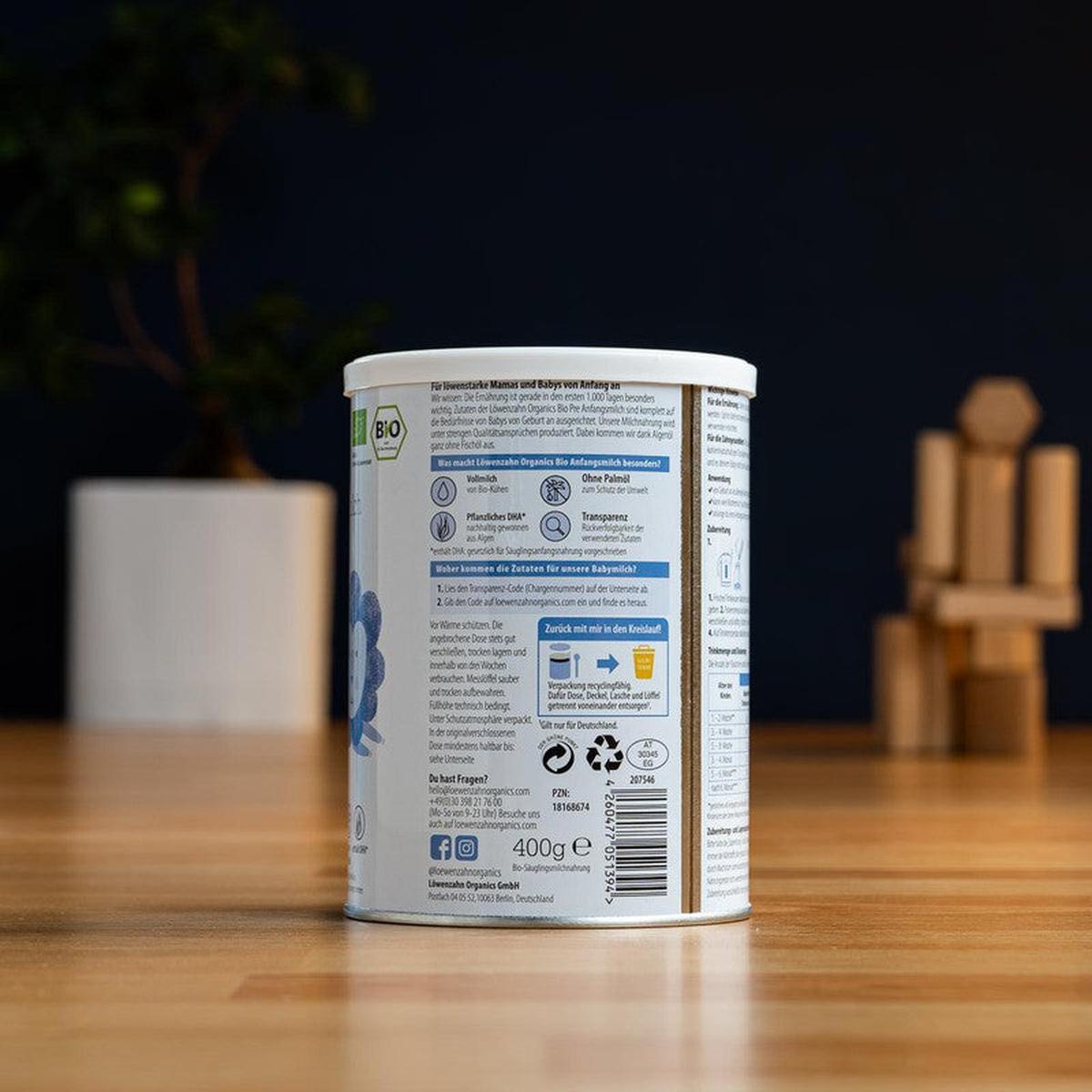 Löwenzahn Whole Cow's Milk Stage Pre (0-6 Months) Infant Formula (400g)