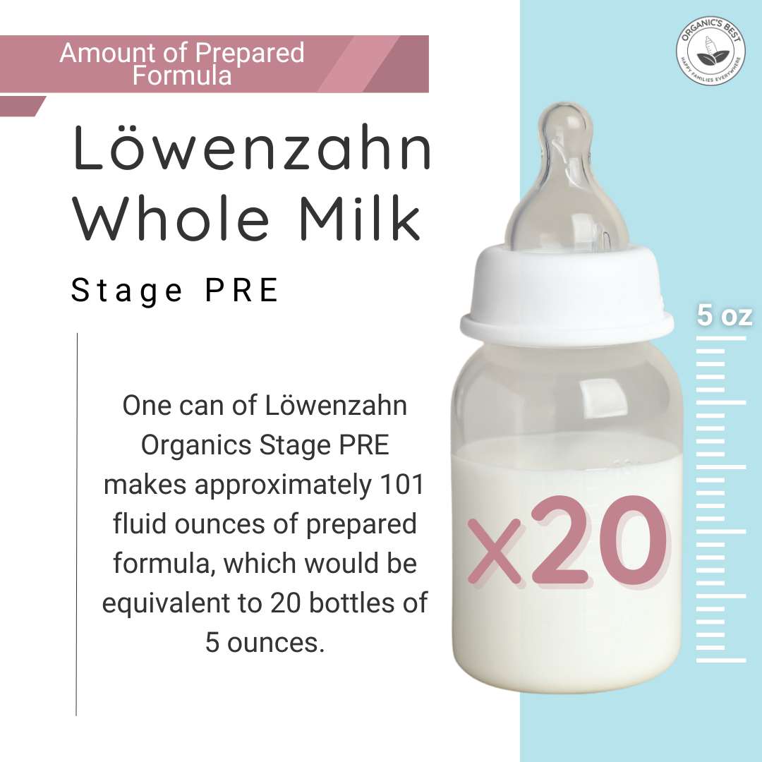 How many bottles does a can of Lowenzahn Whole Cow Stage PRE make?