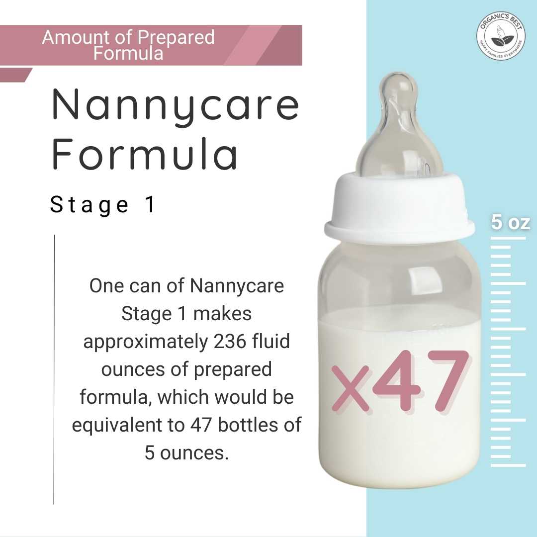 How many bottles does a can of Nannycare stage 1 formula make?