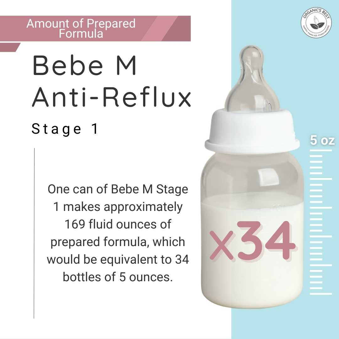 How many bottles does a can of BebeM stage 1 formula make?