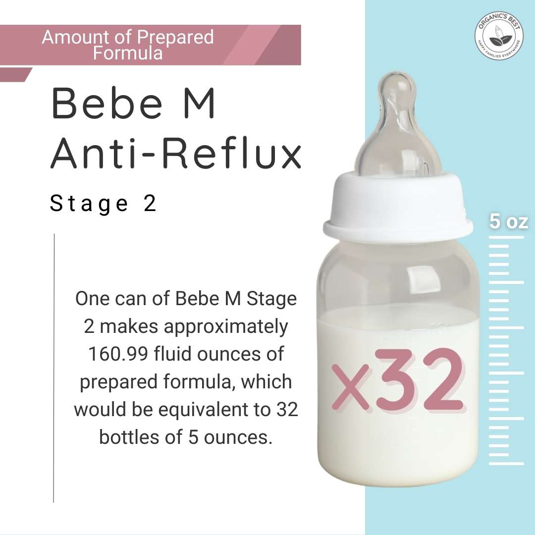 How many bottles does a can of BebeM stage 2 formula make?
