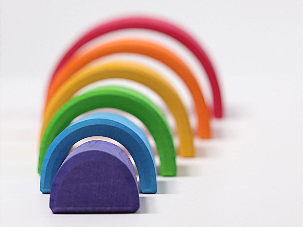 Grimm's Small Rainbow Wooden Toy, 6 Pieces (1+ Year)