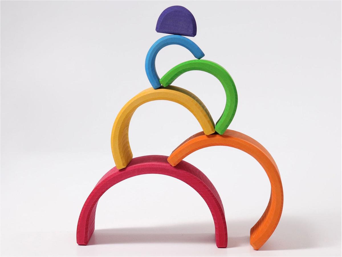 Grimm's Small Rainbow Wooden Toy, 6 Pieces (1+ Year)
