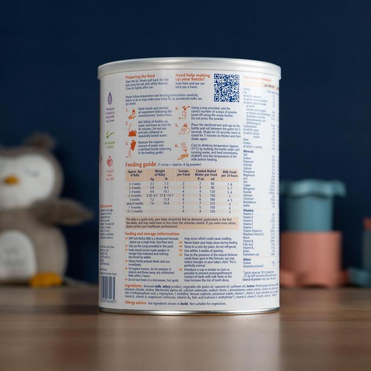 HiPP Anti-Reflux Formula UK 0+ Months (800g)