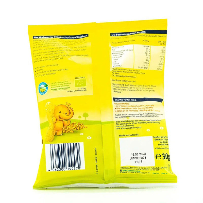 HiPP Baby snack millet sticks (30g), from 8 months - 6 Packs