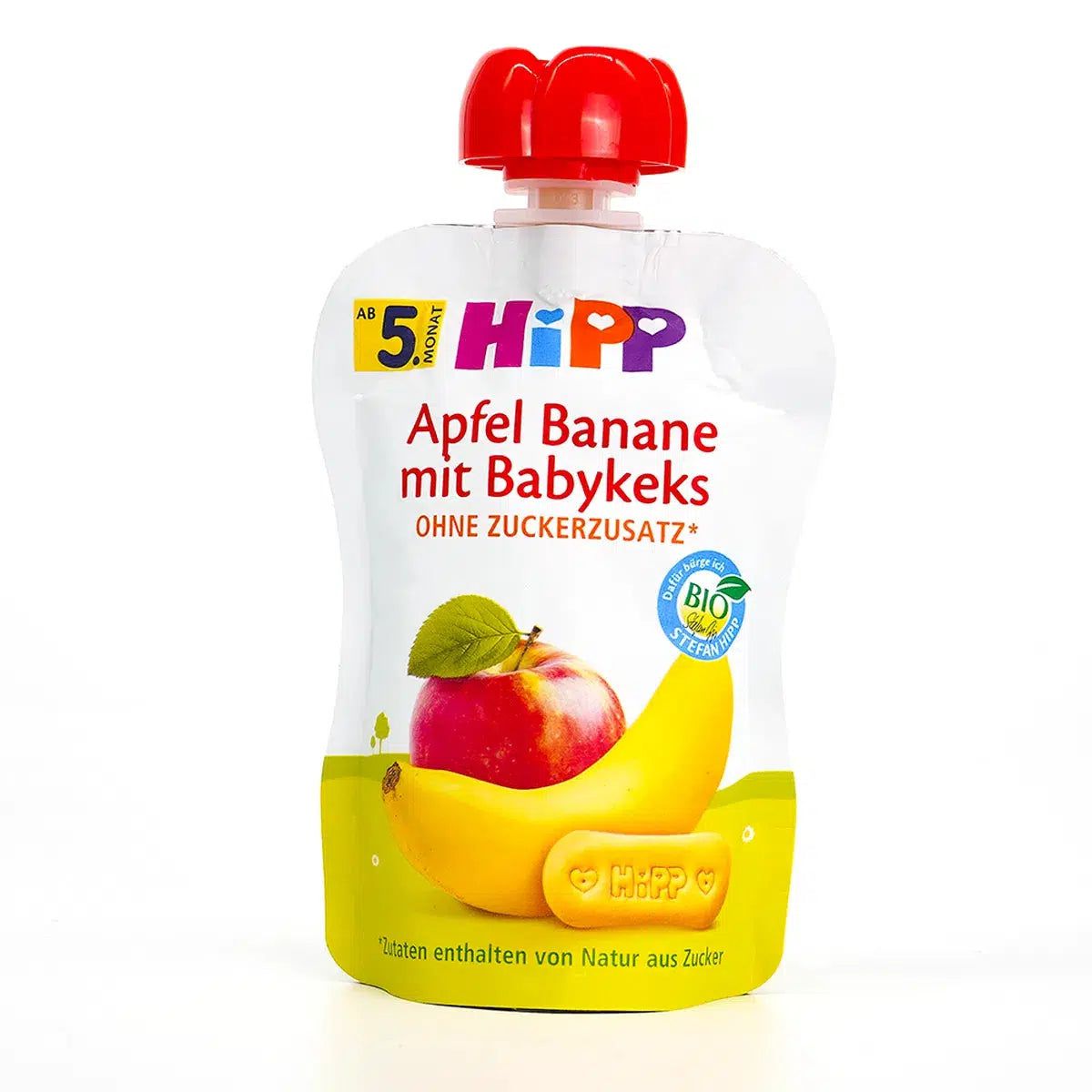 HiPP Fruit Pouches - Apple-Banana & Baby Biscuit (5+ Months) - 4 Pouches