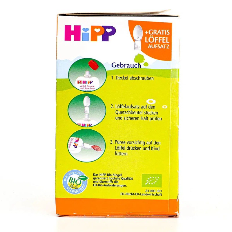 HiPP Fruit Pouches - Apple, Pear and Pumpkin (4+ Months) - 4 Pouches