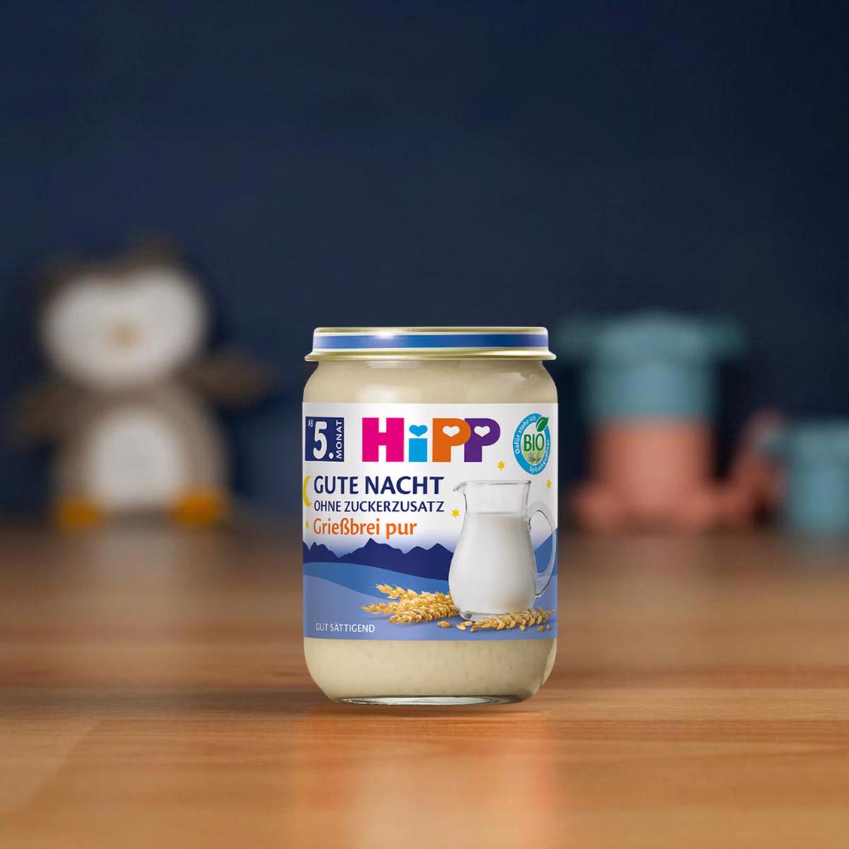 HiPP Jar - Good Night Organic Semolina Porridge Puree: 5+ Months (190g)