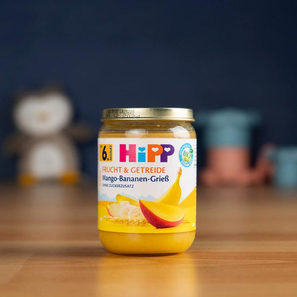 HiPP Mango Banana Semolina Puree Jars Organic Baby Food
