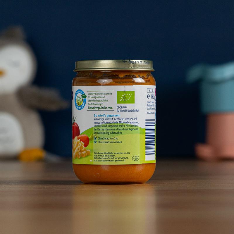 HiPP Jar - Organic Ham Noodles With Tomatoes and Carrots (190g)