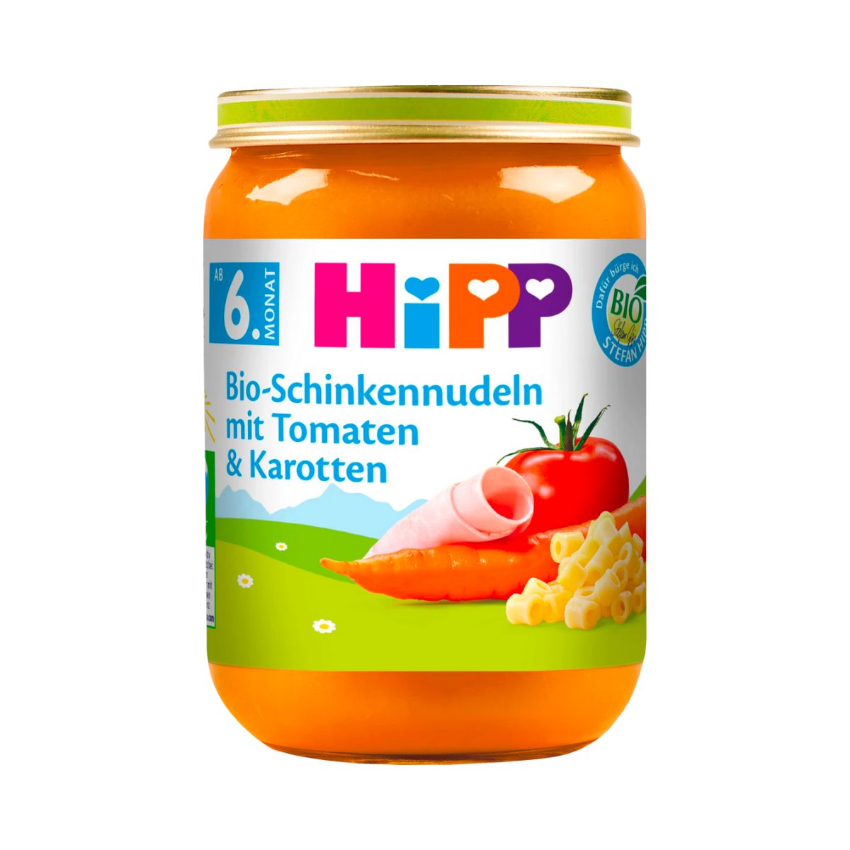 HiPP Jar - Organic Ham Noodles With Tomatoes and Carrots (190g)