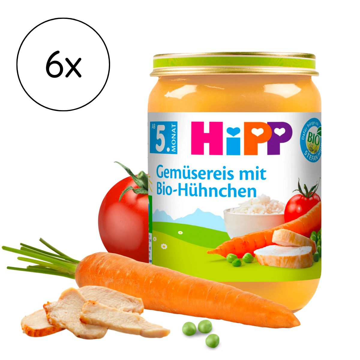 HiPP Jar - Vegetables With Rice and Chicken Puree (190g)