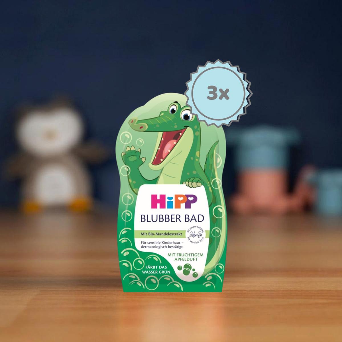 HiPP Kids Crocodile Bubble Bath with Bio Almond Extract - Apple Scent (40 ml) - 3 Packs