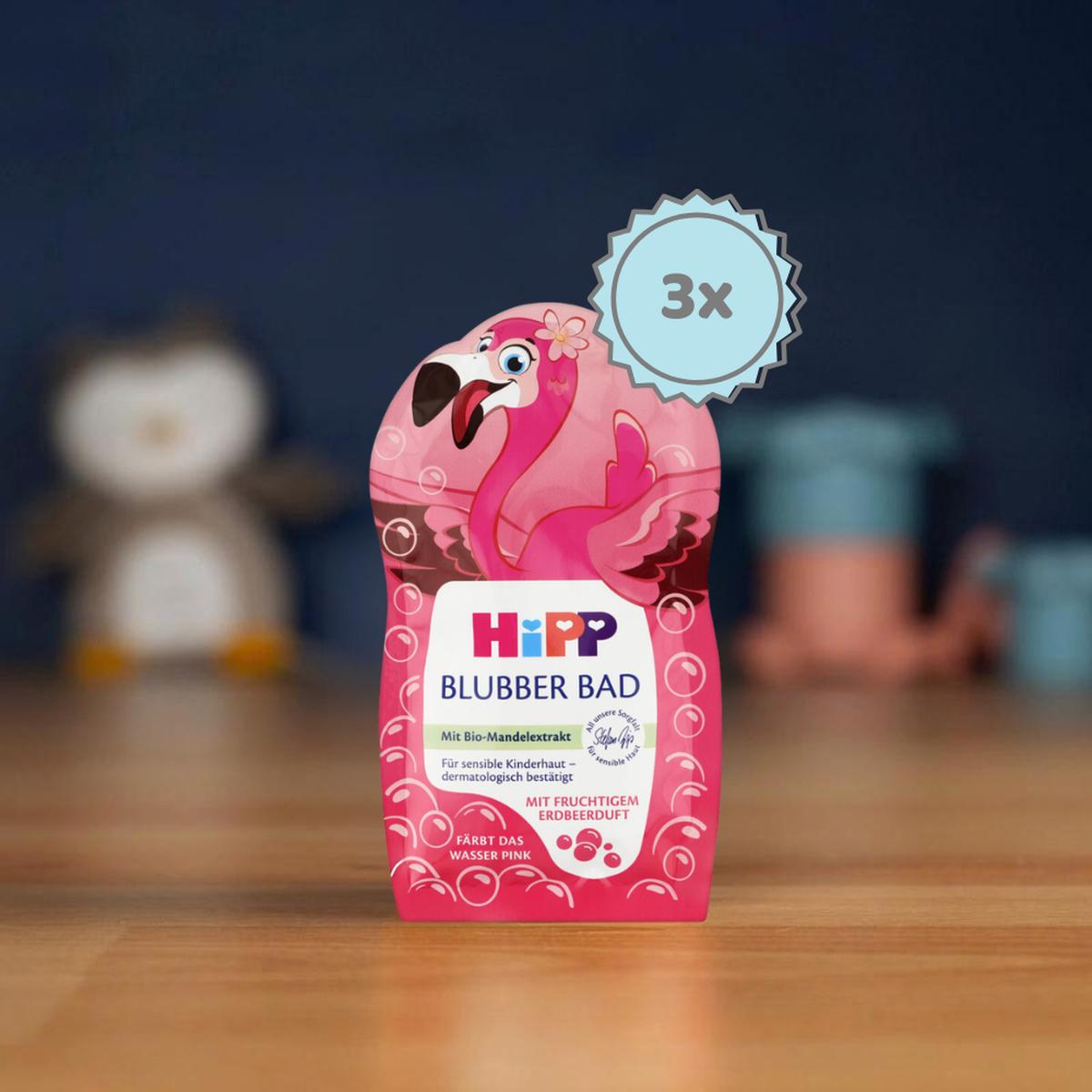 HiPP Kids Flamingo Bubble Bath with Bio Almond Extract - Strawberry Scent (40 ml) - 3 Packs