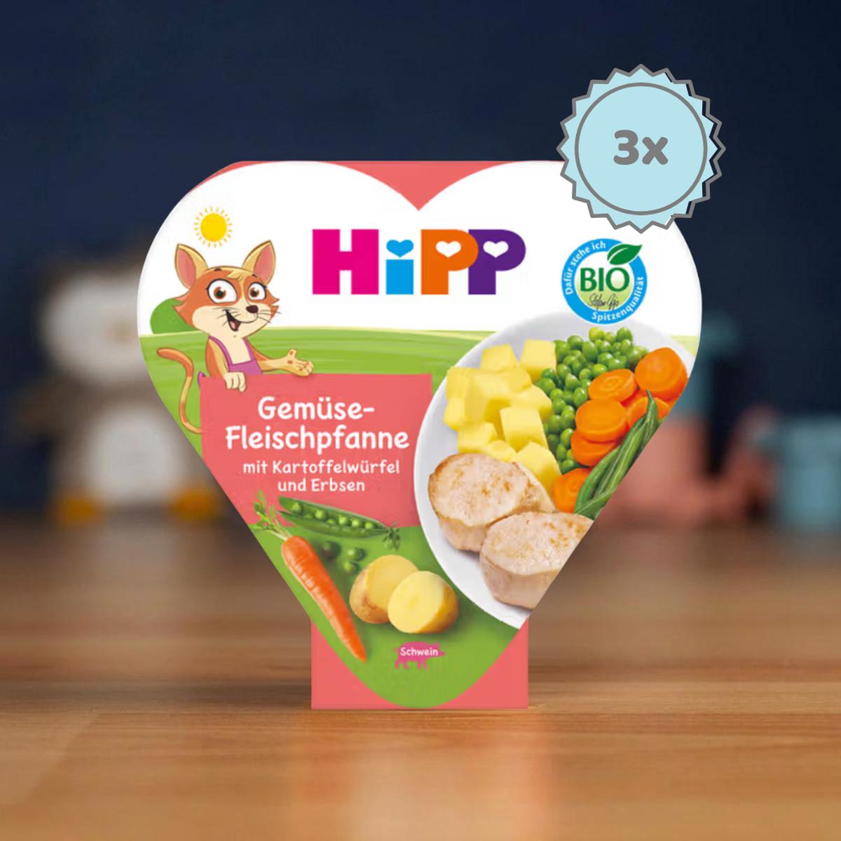 HiPP Menu Organic Vegetable & Pork Meat with Potatoes and Peas Toddler Meal (250g) - 12+ months - 3 Packs