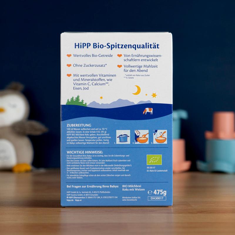 HiPP Organic Good Night Milk Porridge - Biscuit (6+ Months) - 475g