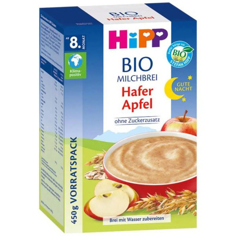 HiPP Organic Good Night Milk Porridge - Oat and Apple (8+ Months) - 450g