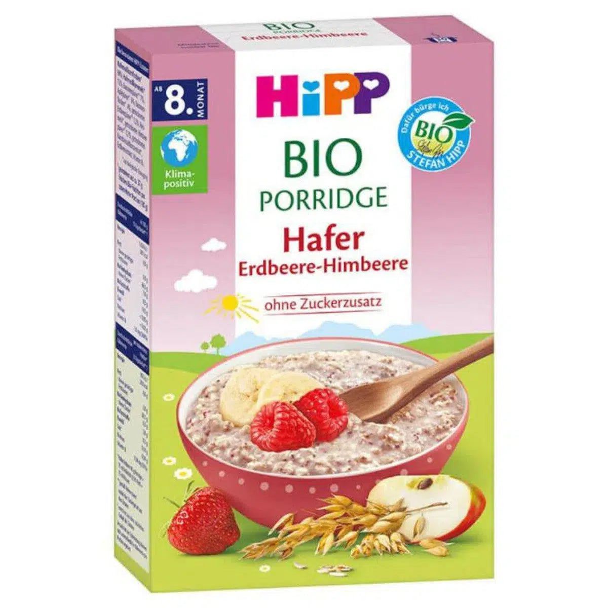 HiPP Organic Porridge - Oat Strawberry-Raspberry (8+ Months) - 250g