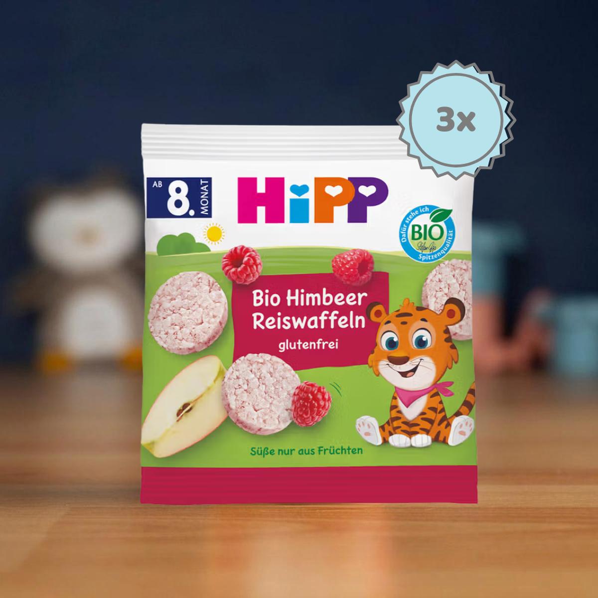 HiPP Organic Raspberry Rice Cakes Snack: 8+ months (30g) - 3 Packs