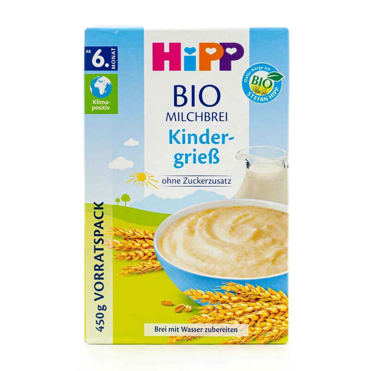 HiPP Organic Semolina Milk Porridge (6+ Months) - 450g