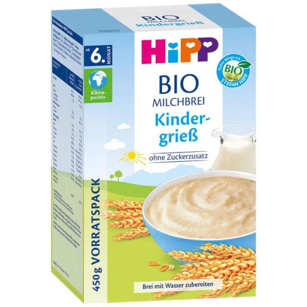 HiPP Milk Semolina Porridge (6+ Months) - Organic's Best