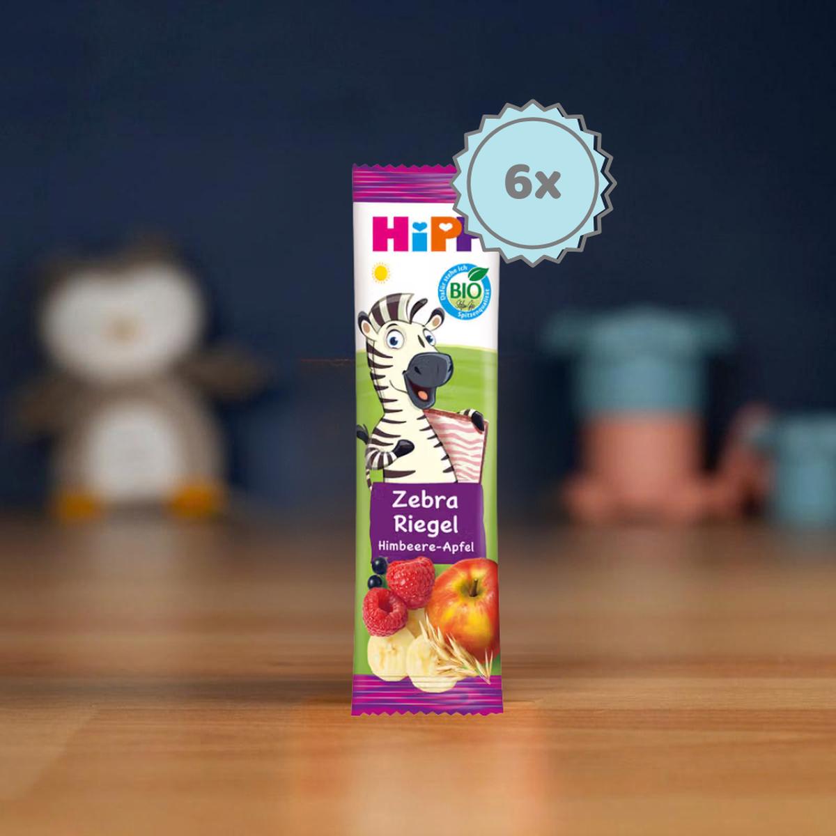 HiPP Organic Zebra Raspberry & Apple Snack Bar: 12+ Months (23g) - 6 Bars