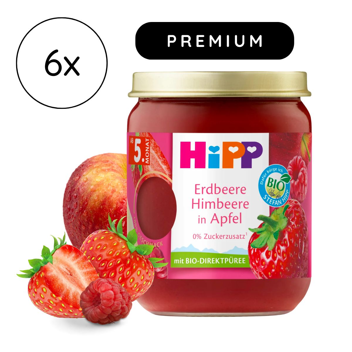 HiPP Premium Jar - Strawberry Raspberry Apple Puree (160g)