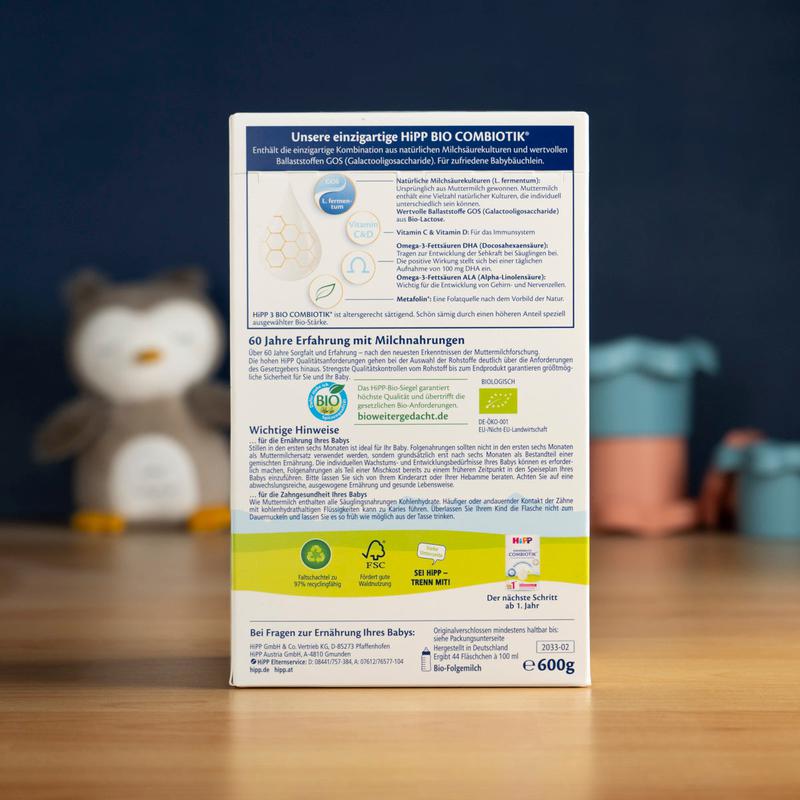 HiPP Stage 3 (10+ Months) Combiotic Formula - German Version (600g)