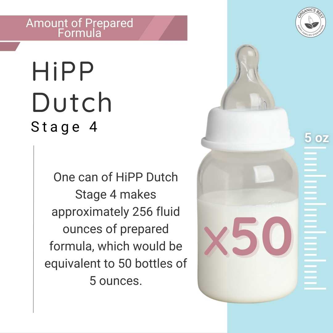 How many bottles does a can of Hipp Dutch stage 4 formula make?