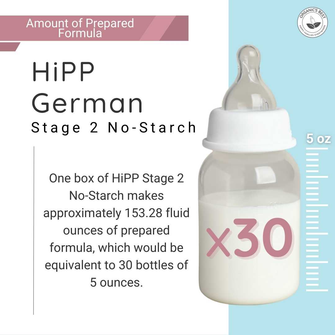 How many bottles does a box of Hipp German no starch stage 2 formula make?