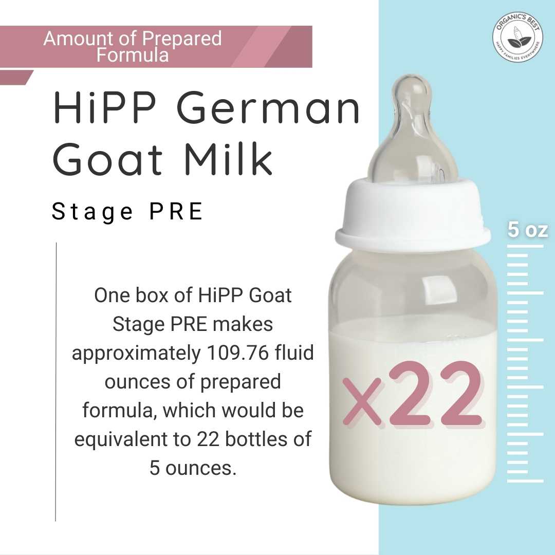 How many bottles does a box of Hipp German goat milk formula stage PRE make?